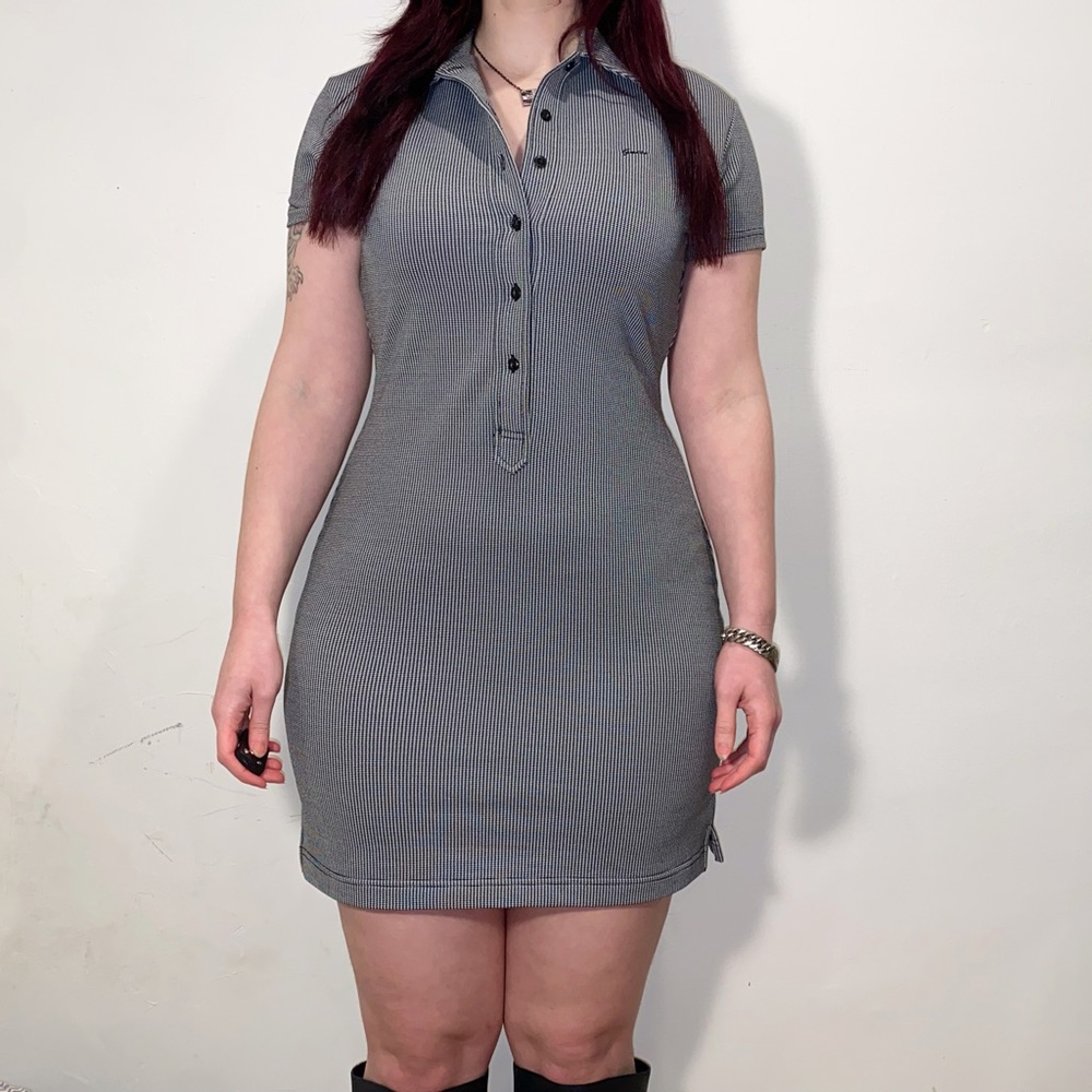 Guess button up gingham dress